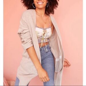 NWT donni sand wash sweater coat os